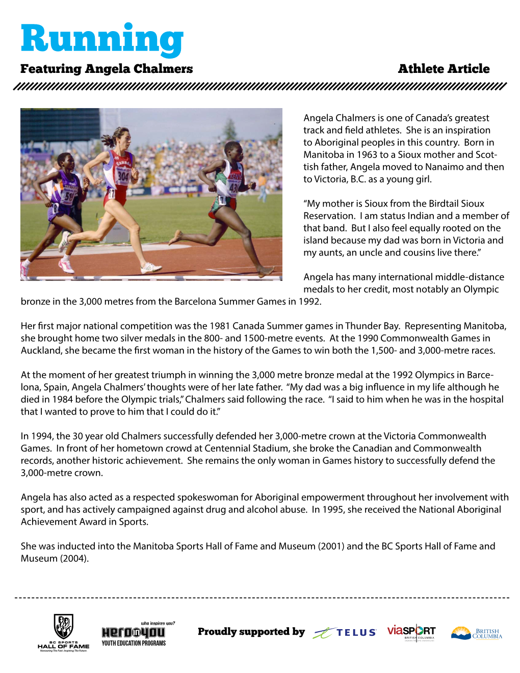 Angela Chalmers Athlete Article