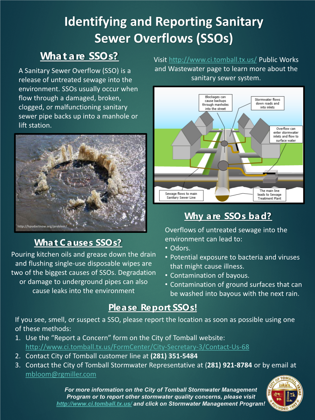 Identifying and Reporting Sanitary Sewer Overflows (Ssos)