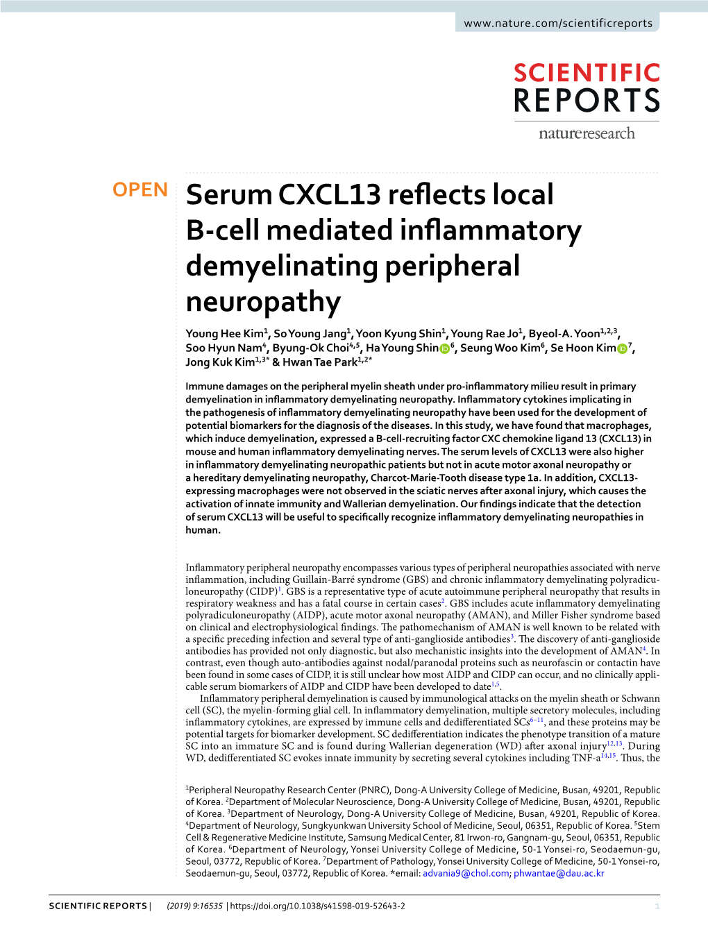Serum CXCL13 Reflects Local B-Cell Mediated Inflammatory