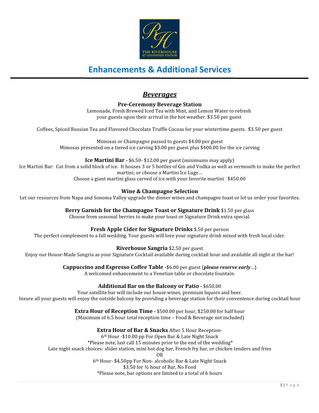 Enhancements & Additional Services