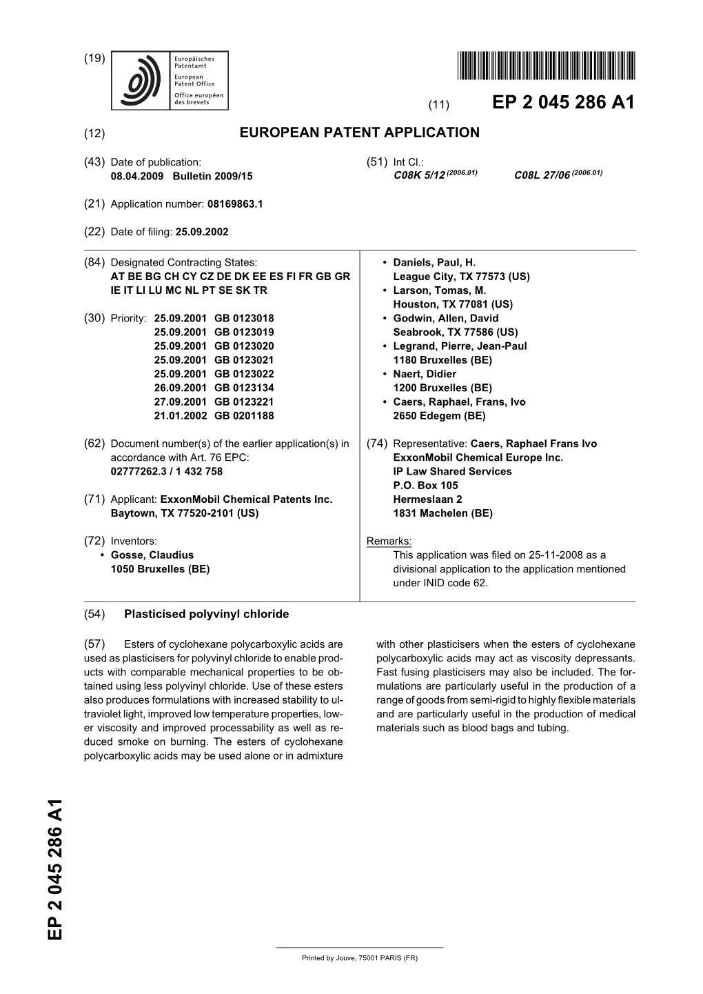 Plasticised Polyvinyl Chloride