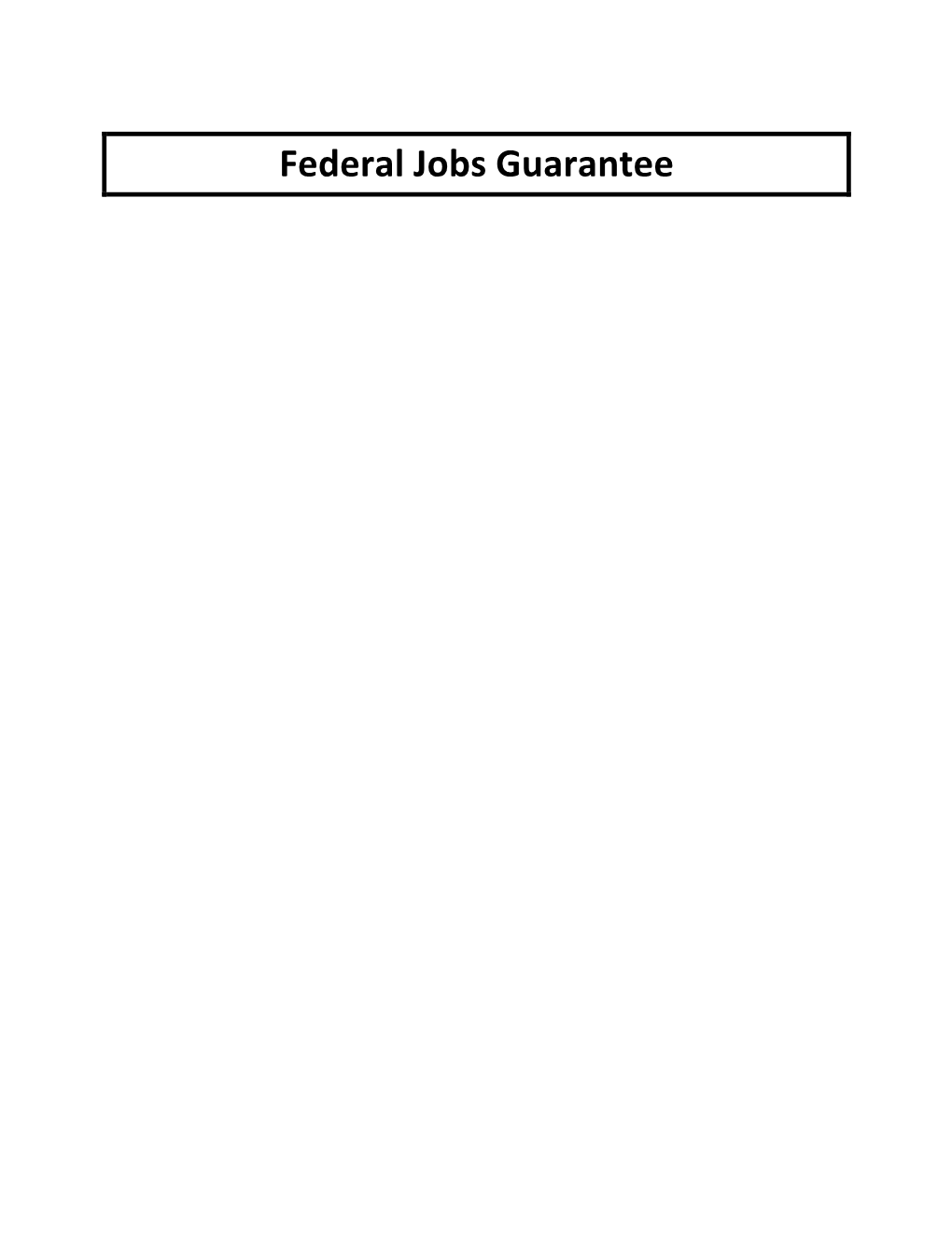 Federal Jobs Guarantee