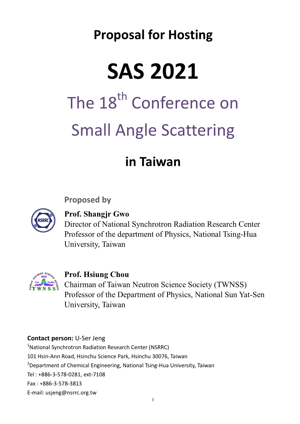 SAS 2021 the 18Th Conference on Small Angle Scattering