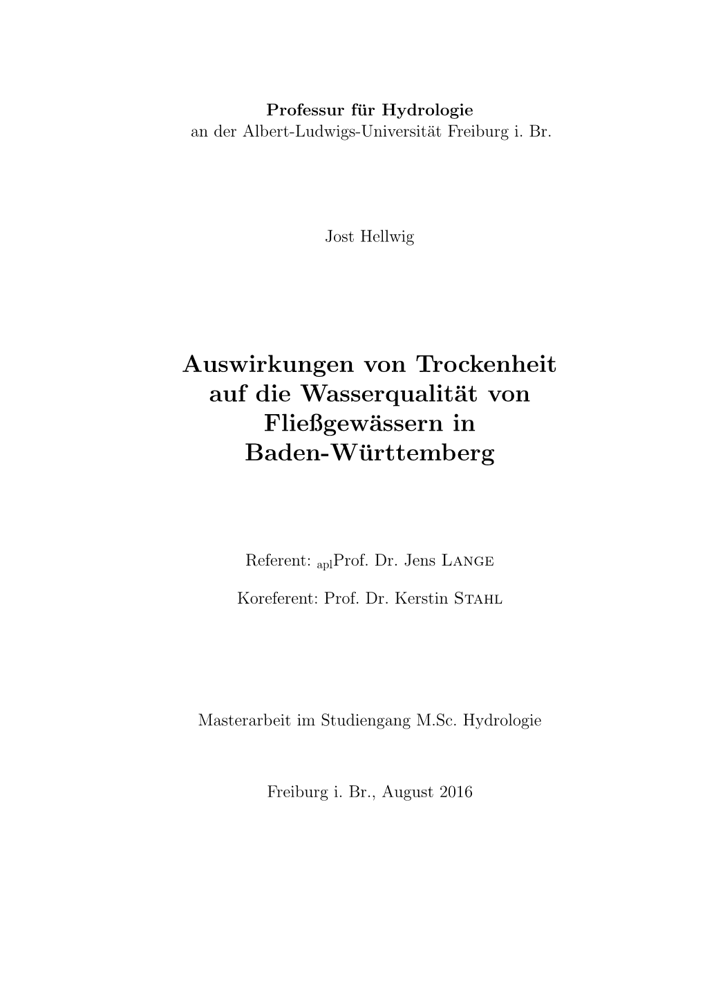 Auswirkungen Von Trockenheit Auf Die Wasserqualität Von