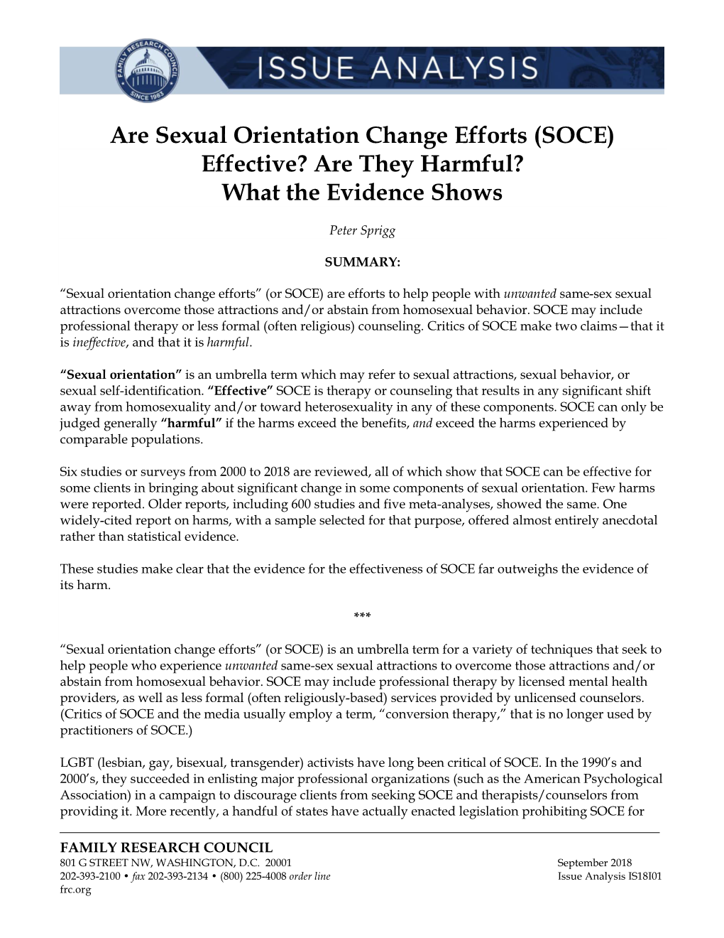 Are Sexual Orientation Change Efforts (SOCE) Effective? Are They Harmful? What the Evidence Shows