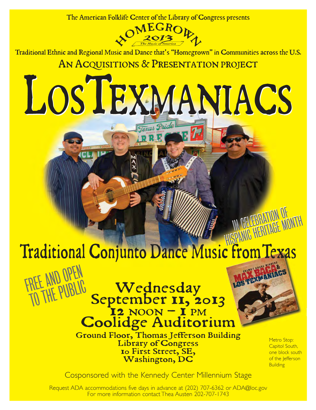 Los Texmaniacs, Homegrown Concert Series, American Folklife Center