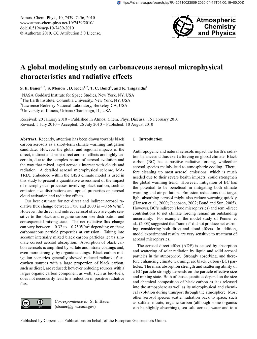 A Global Modeling Study on Carbonaceous Aerosol Microphysical Characteristics and Radiative Effects