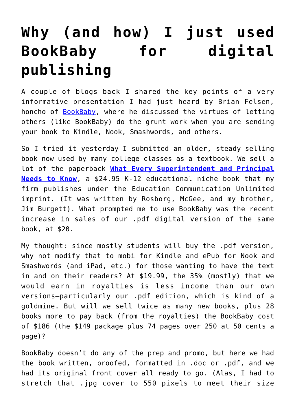 (And How) I Just Used Bookbaby for Digital Publishing,Lightning Source