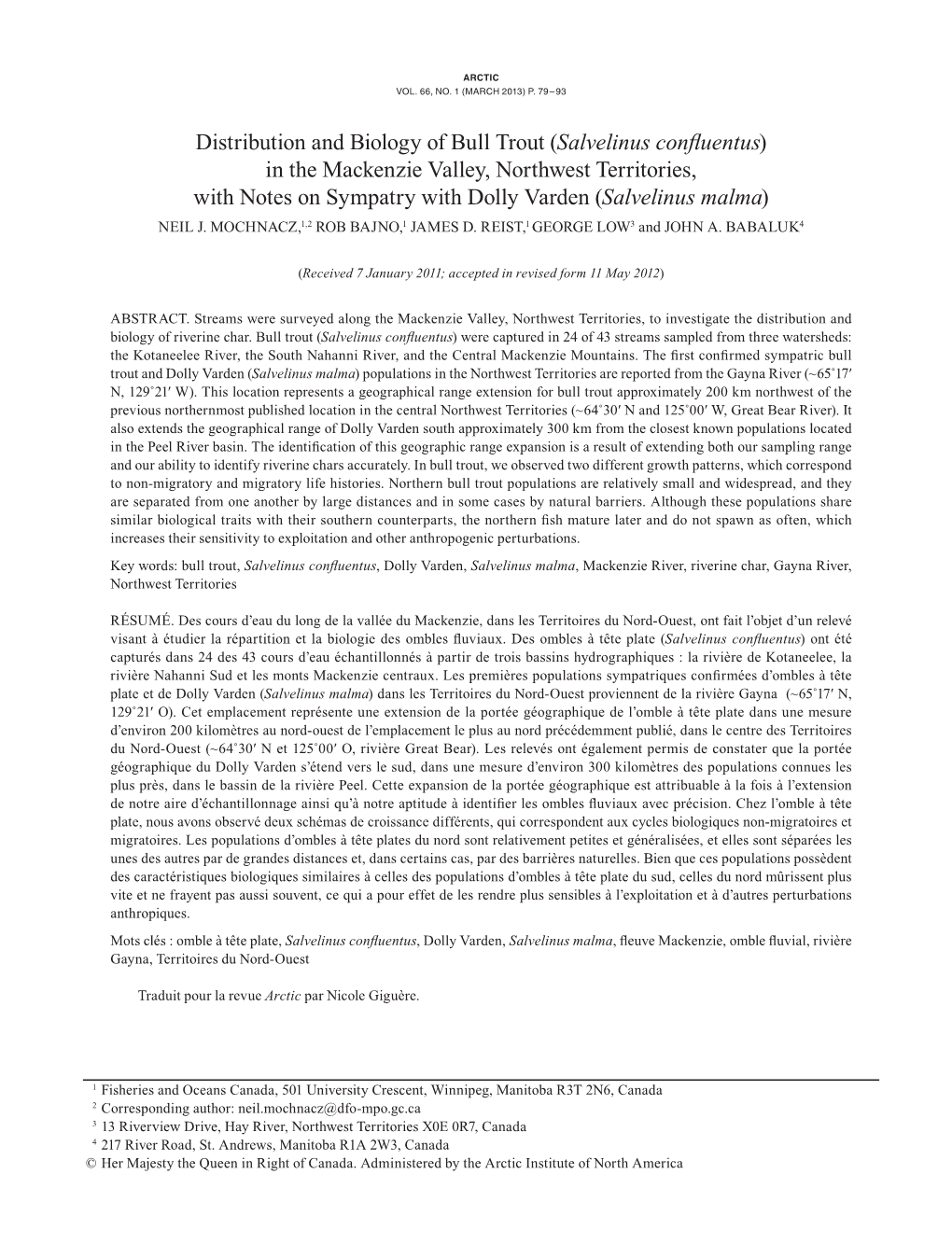 Distribution and Biology of Bull Trout