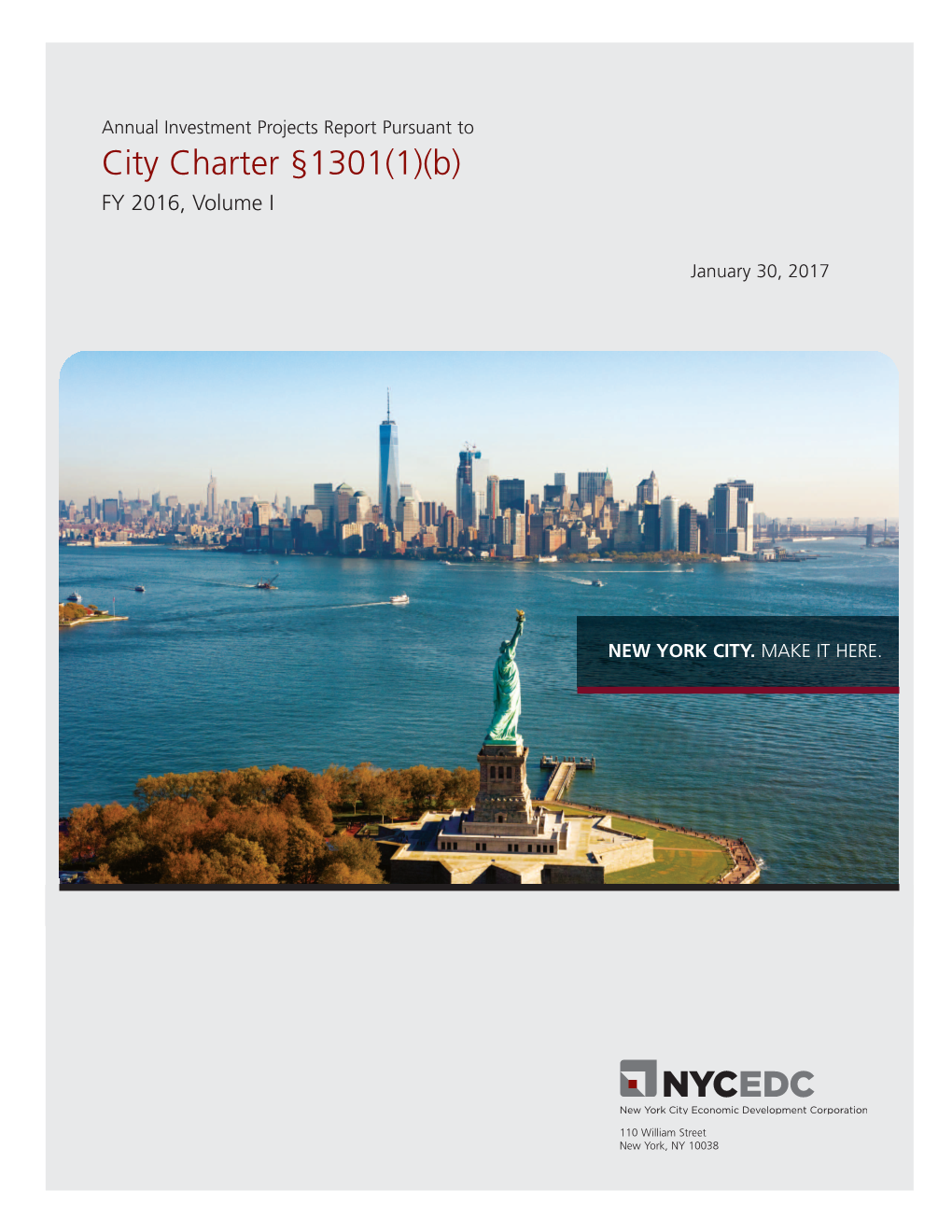 City Charter §1301(1)(B) FY 2016, Volume I