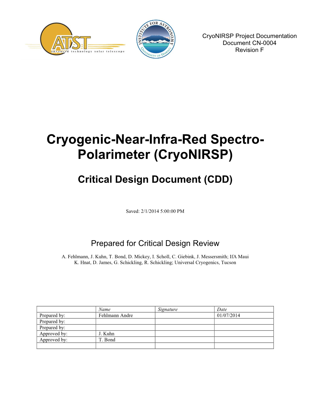 Critical Design Document (CDD)