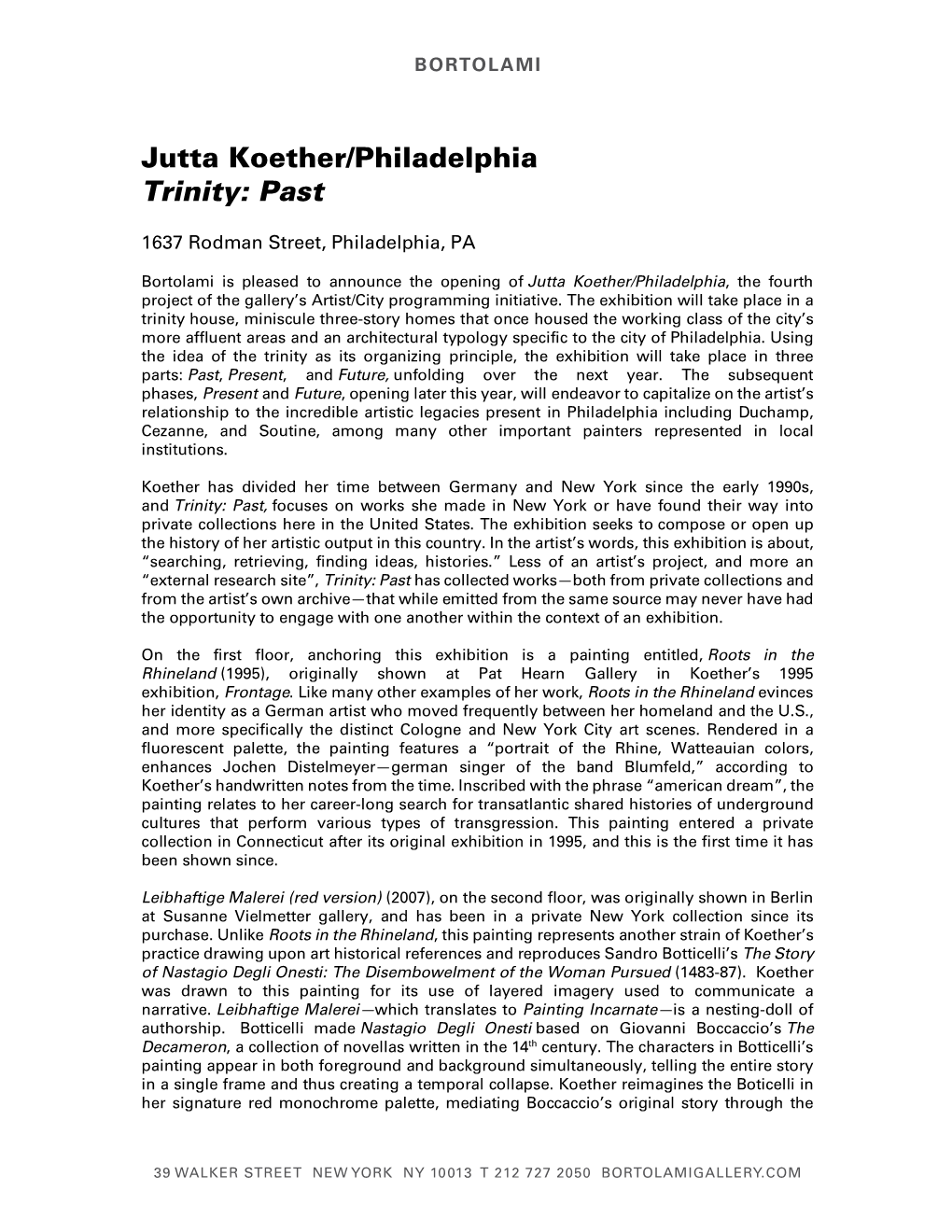 Jutta Koether/Philadelphia Trinity: Past
