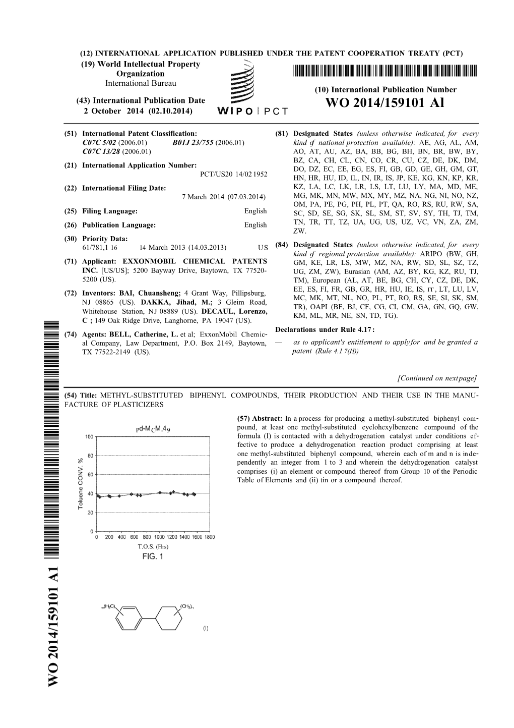 WO 2014/159101 Al 2 October 2014 (02.10.2014) P O P C T