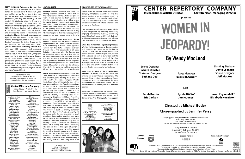 CENTER REPERTORY COMPANY by Wendy Macleod