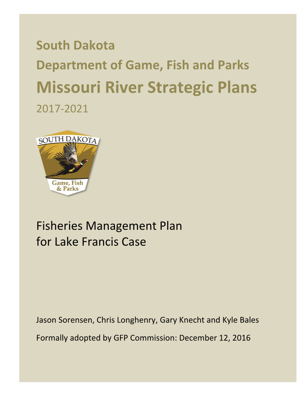 Missouri River Strategic Plans 2017-2021