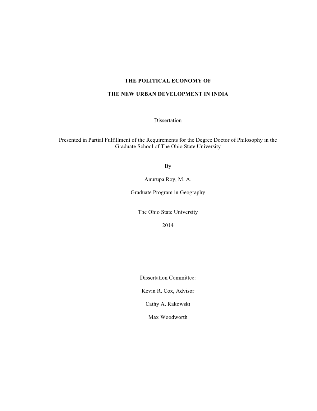 Anurupa Roy Phd Dissertation