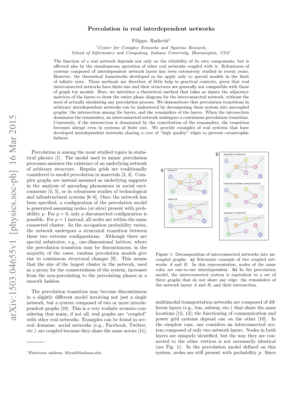 Arxiv:1503.04655V1 [Physics.Soc-Ph] 16 Mar 2015 with Other Real Networks