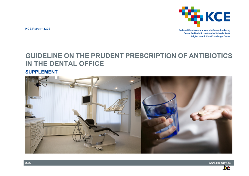 Guideline on the Prudent Prescription of Antibiotics in the Dental Office – Supplement