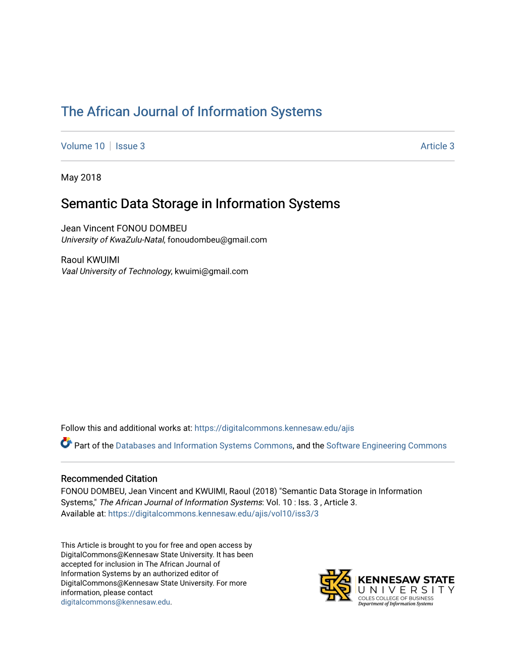 Semantic Data Storage in Information Systems