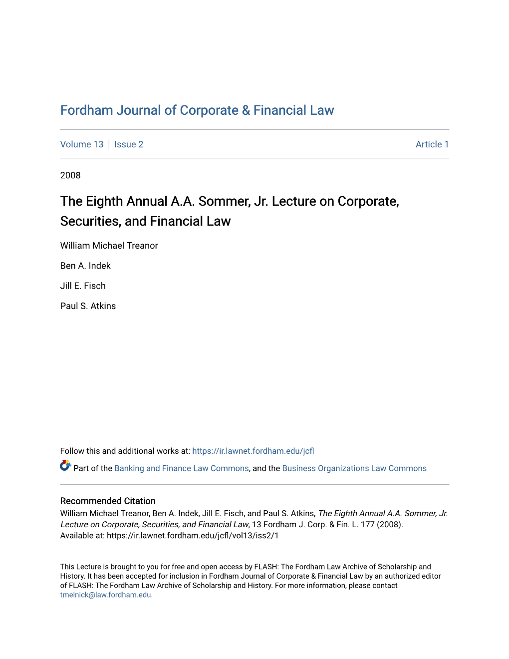 Fordham Journal of Corporate & Financial