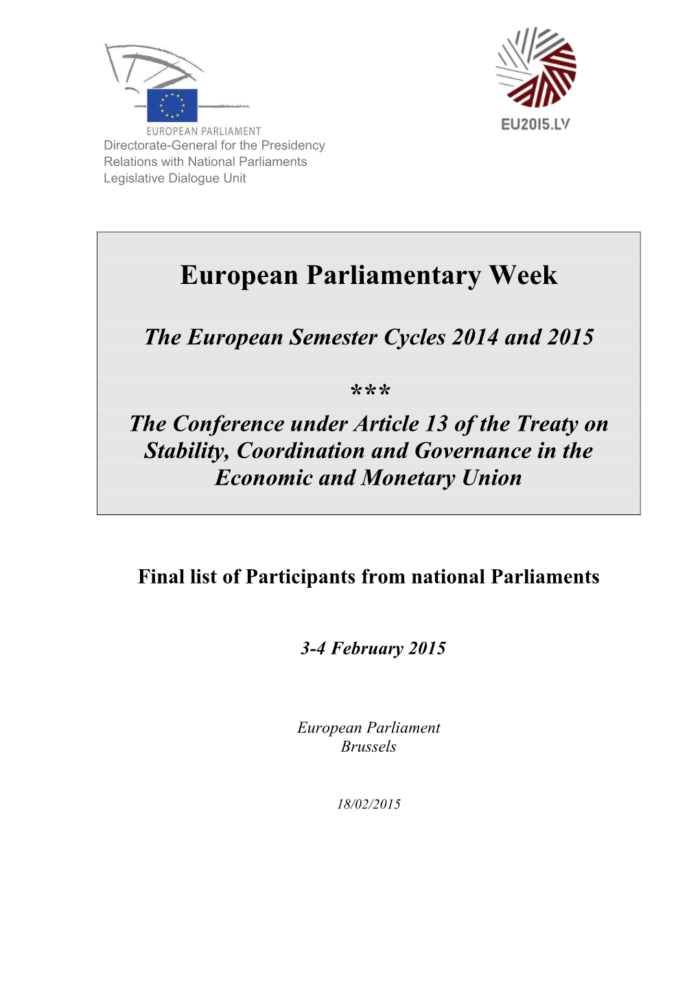 Committee on Finance and Budget CD&V - EPP