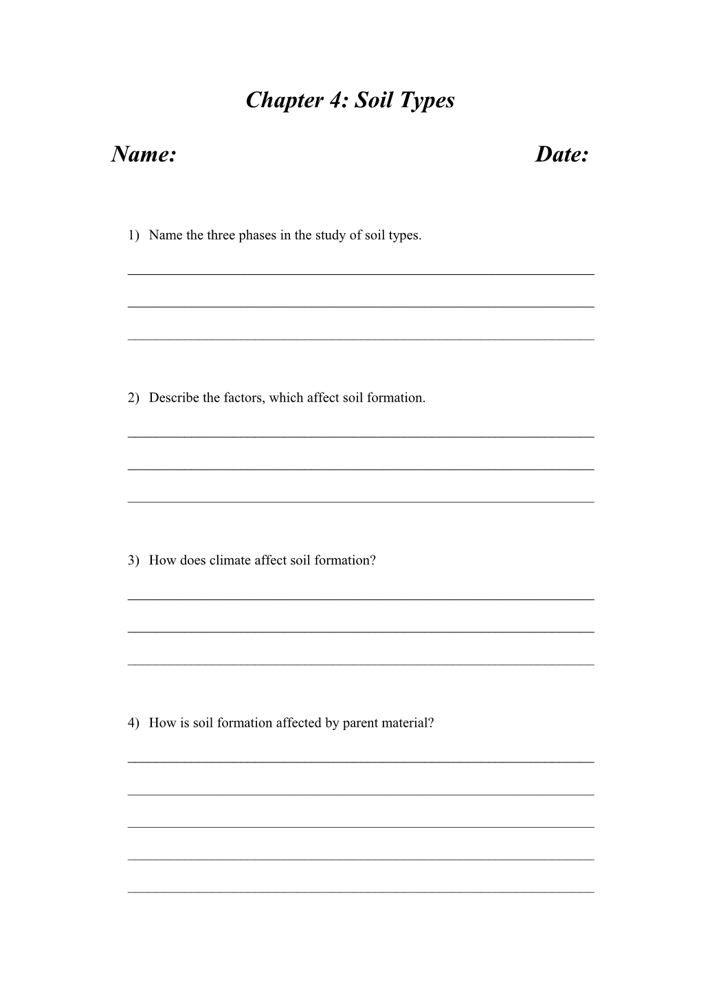 Chapter 4: Soil Types