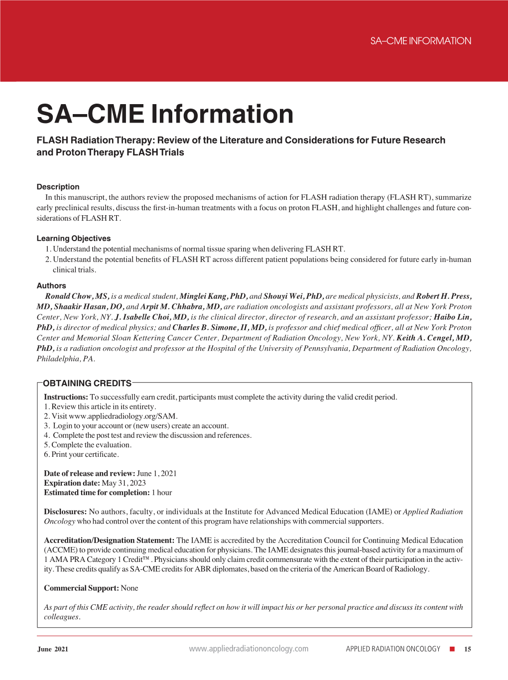 Sa–Cme Information