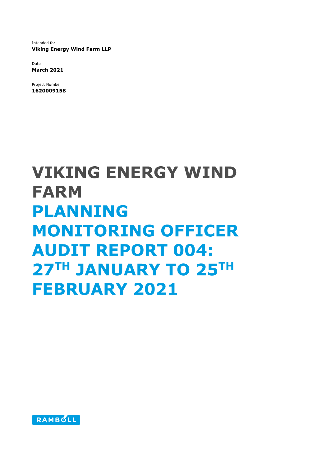 Viking Wind Farm Planning Monitoring Officer Audit Report