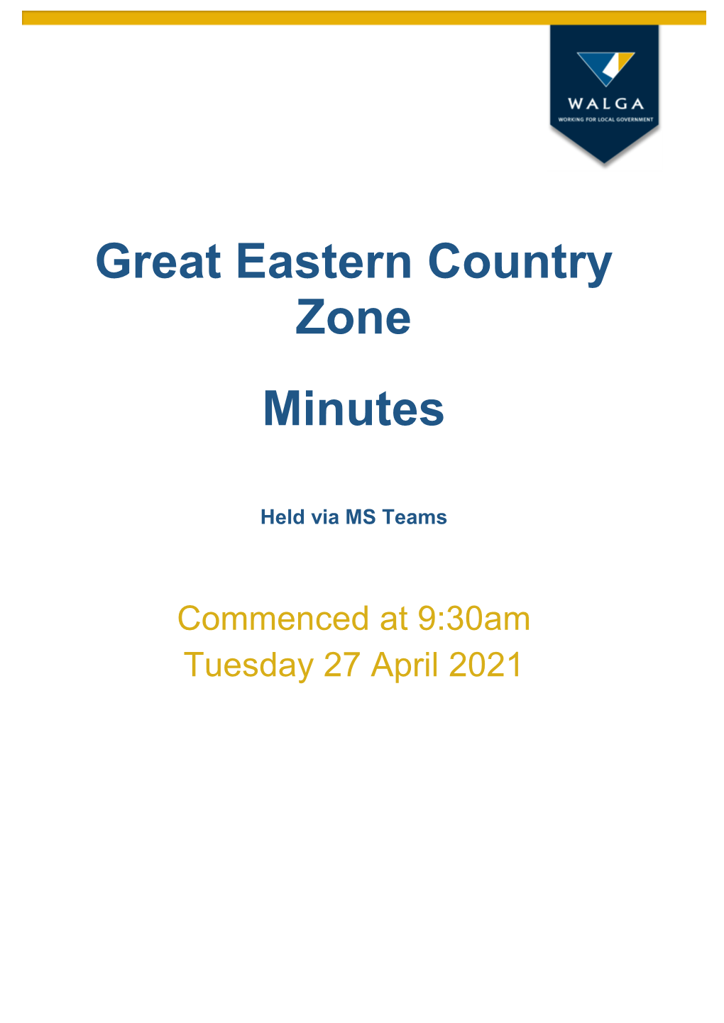 Great Eastern Country Zone Minutes