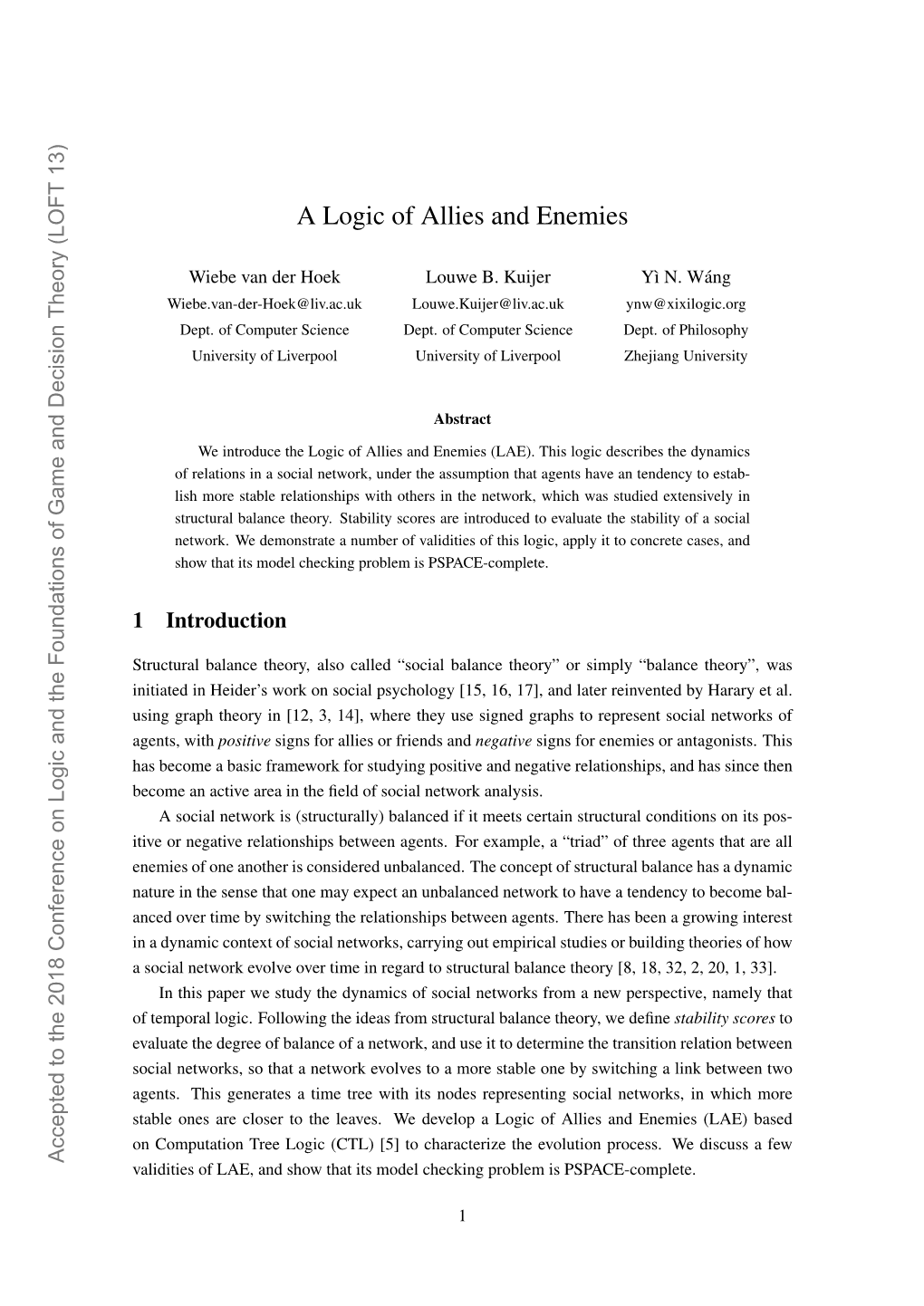 Logic of Allies and Enemies (LAE)