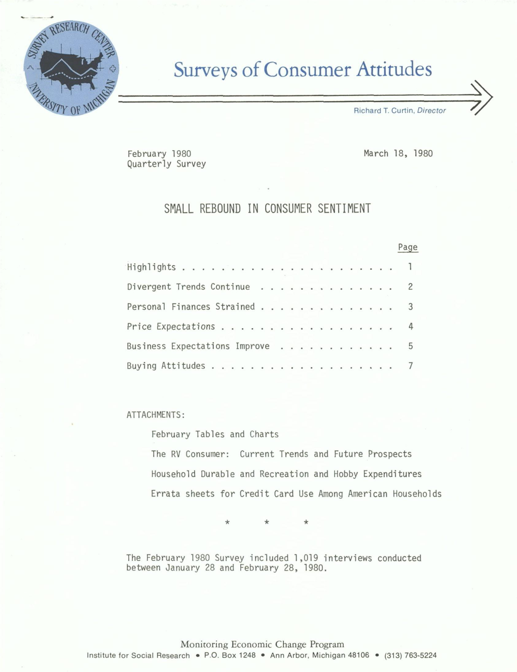 Surveys of Consumer Attitudes