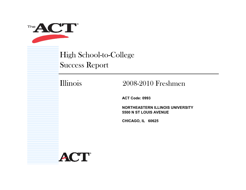 High School-To-College Success Report Illinois