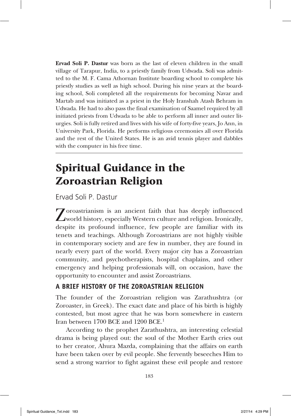 Spiritual Guidance Txt.Indd 183 2/27/14 4:29 PM 184 Religions Originating in the Middle East