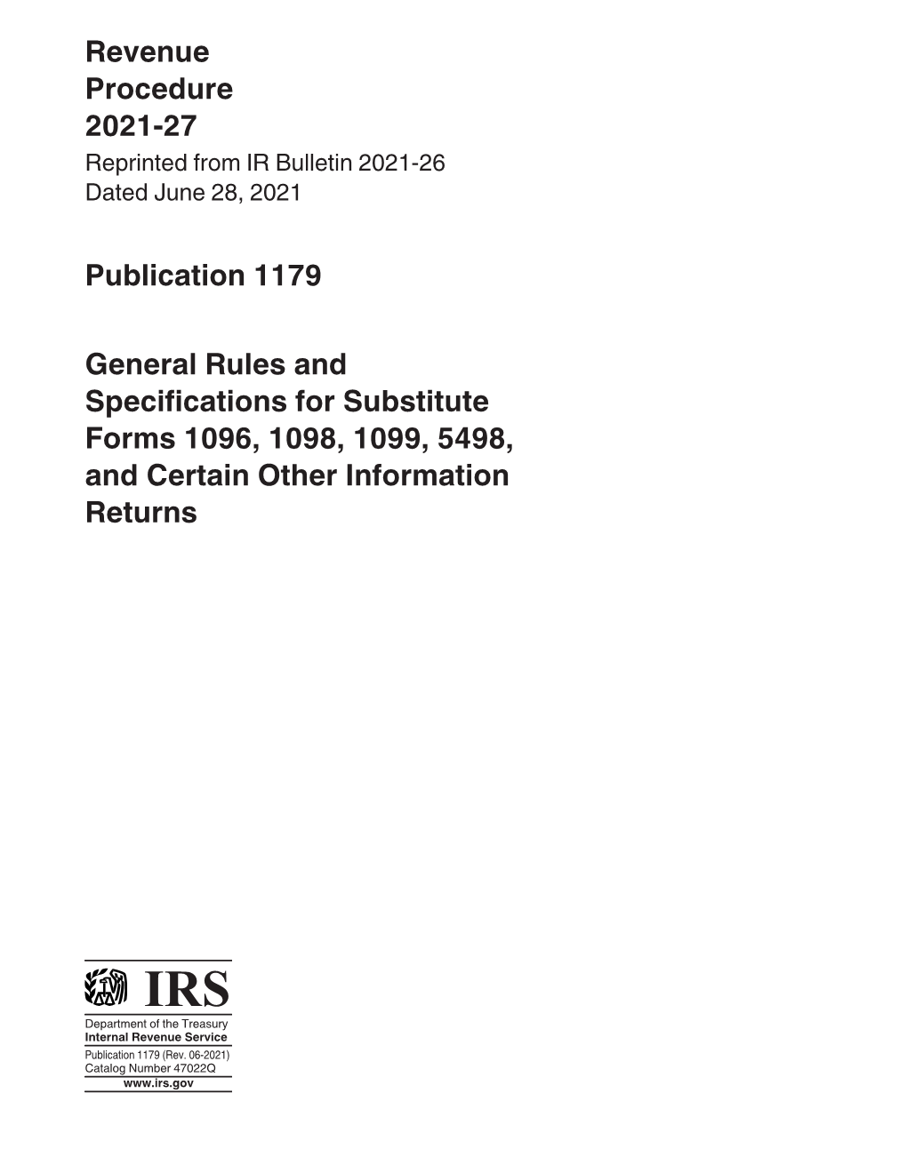 Publication 1179 (Rev. June 2021)