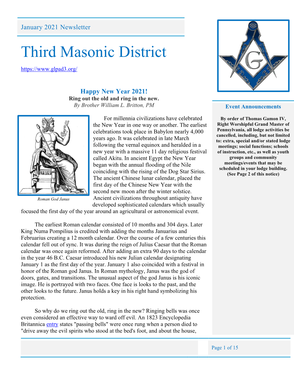 Third Masonic District