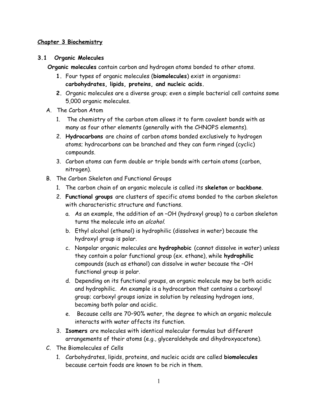 Chapter 3 Biochemistry