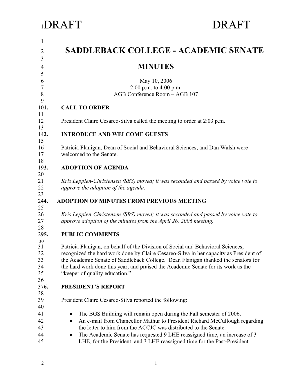 Saddleback College - Academic Senate