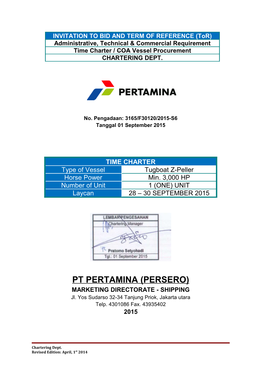 Rencana Kerja Dan Syarat-Syarat (RKS) Pengadaan