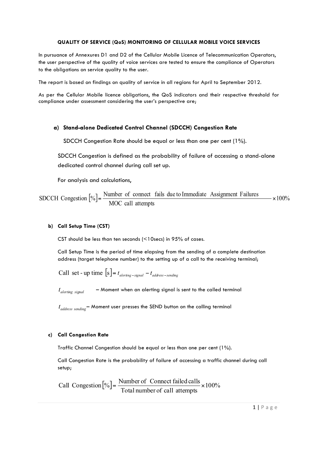 Qos Trends for September 2012