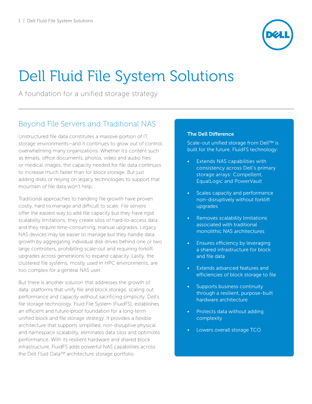 Dell Fluid File System Solutions
