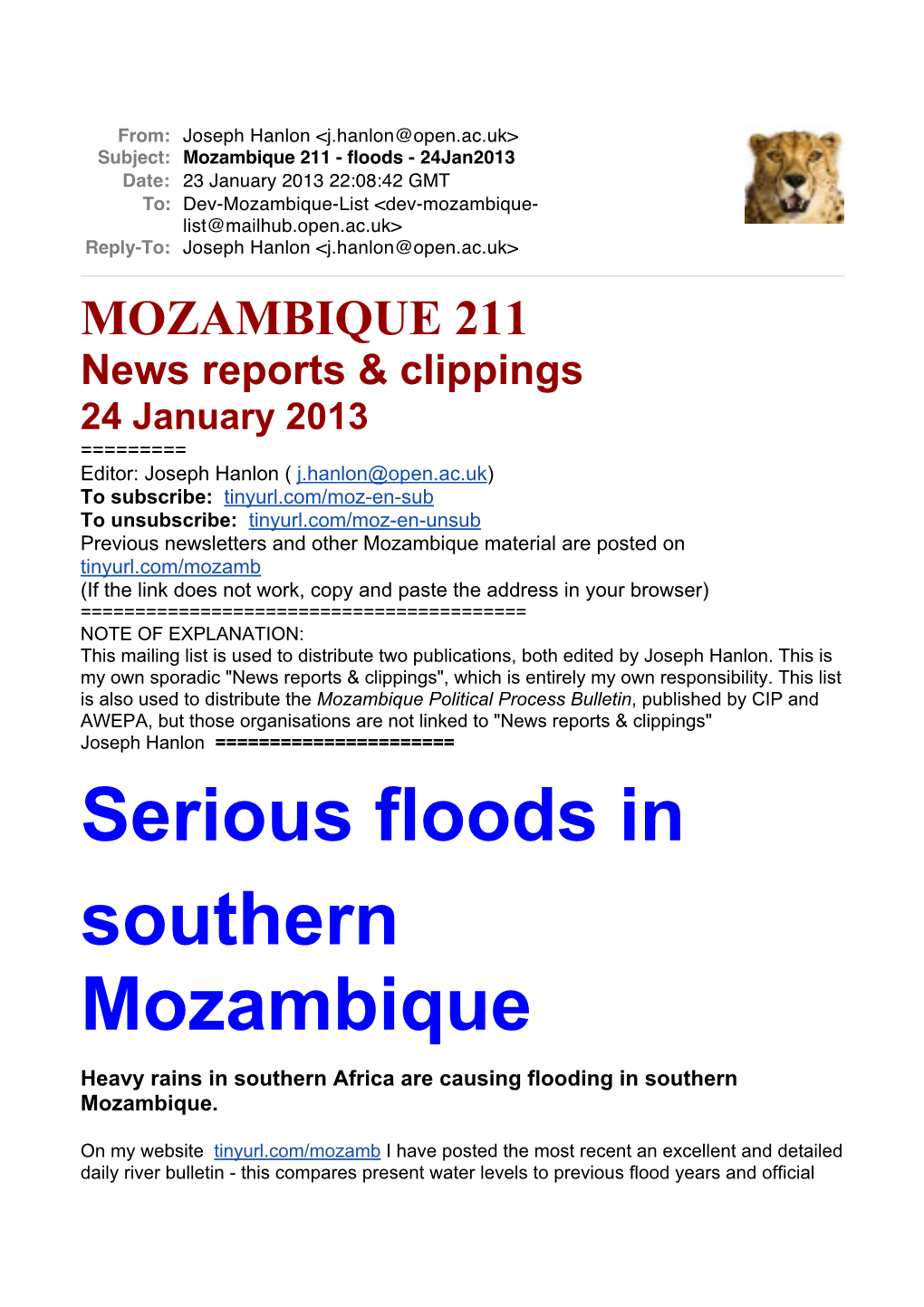 Floods in Southern Mozambique