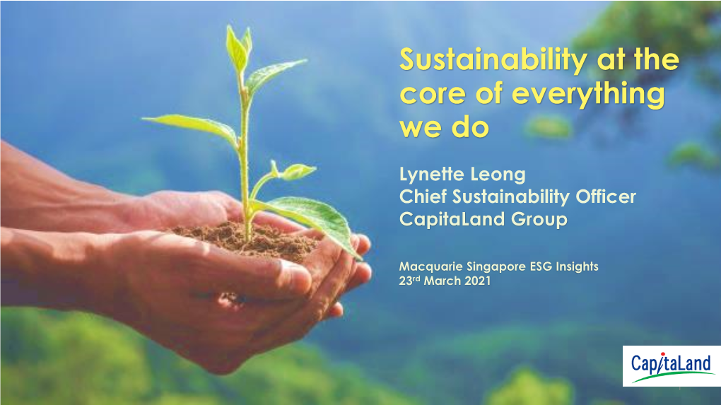 Sustainability at the Core of Everything We Do