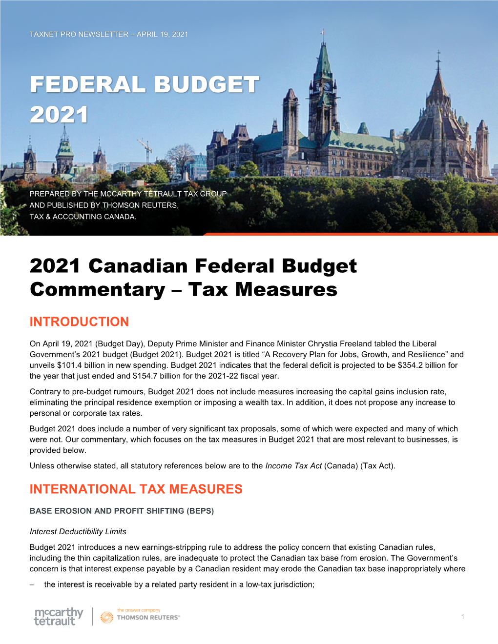 Federal Budget 2021