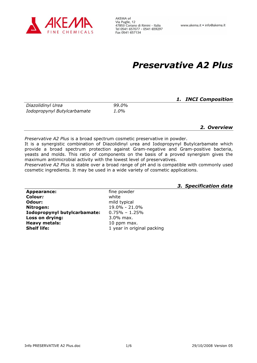 Preservative A2 Plus