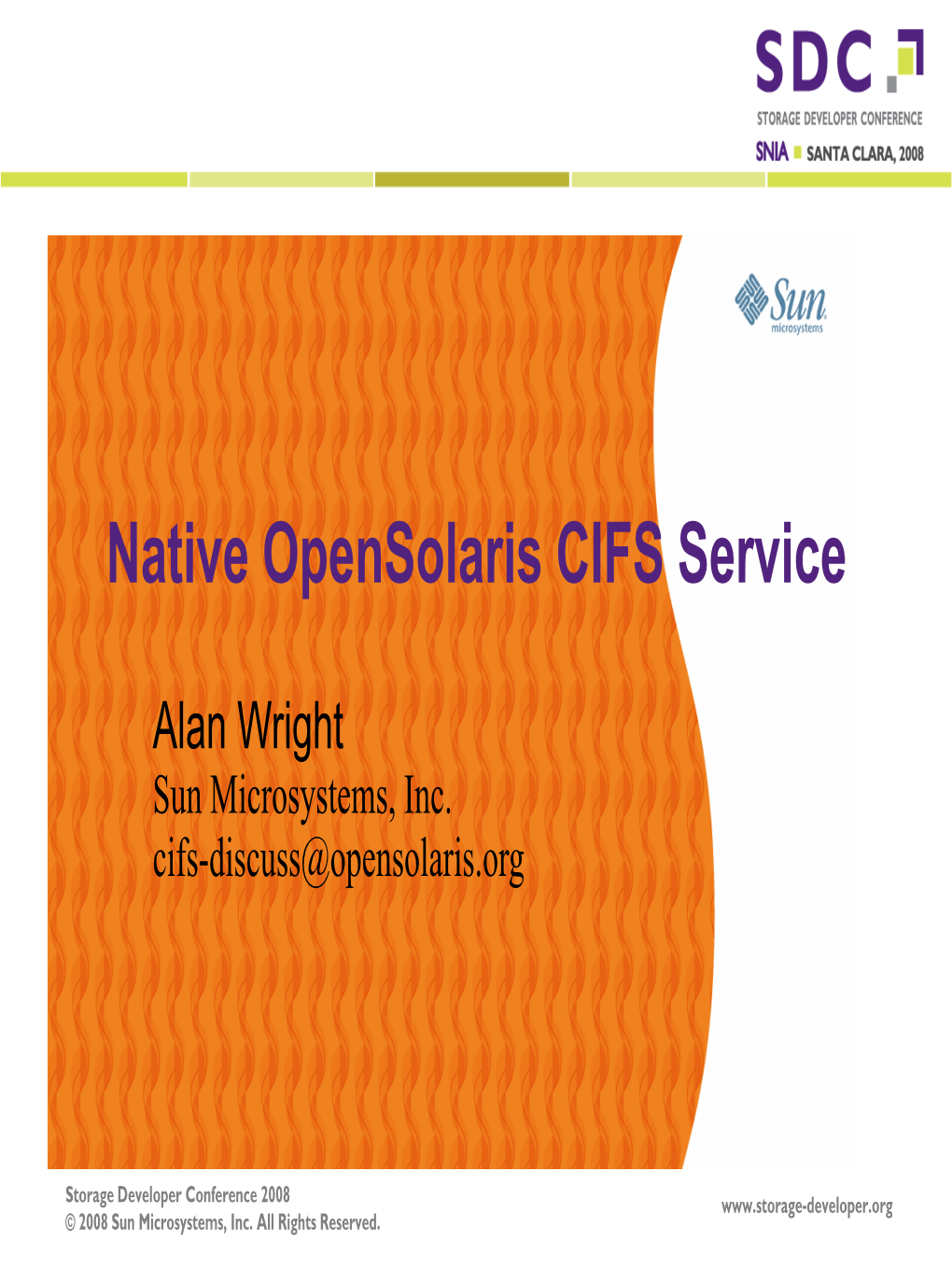 Native Opensolaris CIFS Service