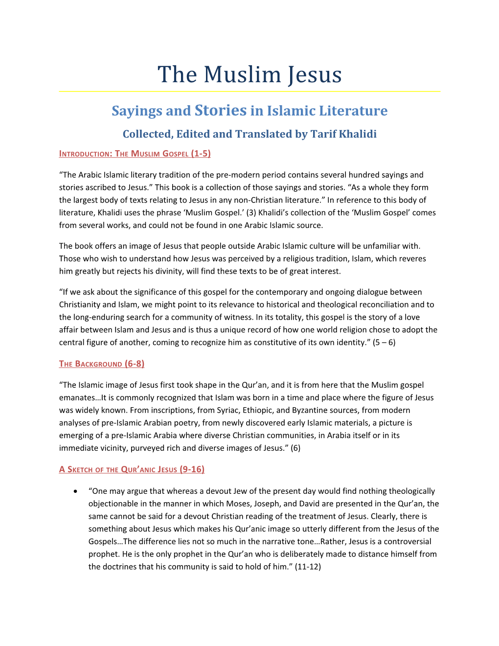 The Muslim Jesus