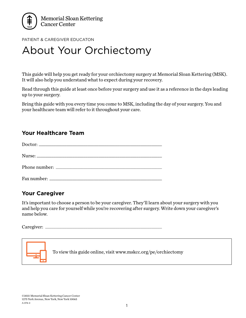About Your Orchiectomy