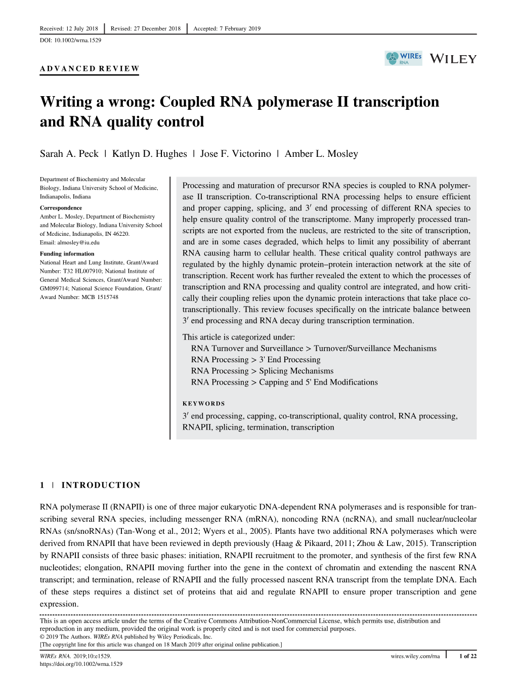 Coupled RNA Polymerase II Transcription and RNA Quality Control