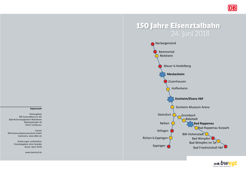150 Jahre Elsenztalbahn 24. Juni 2018