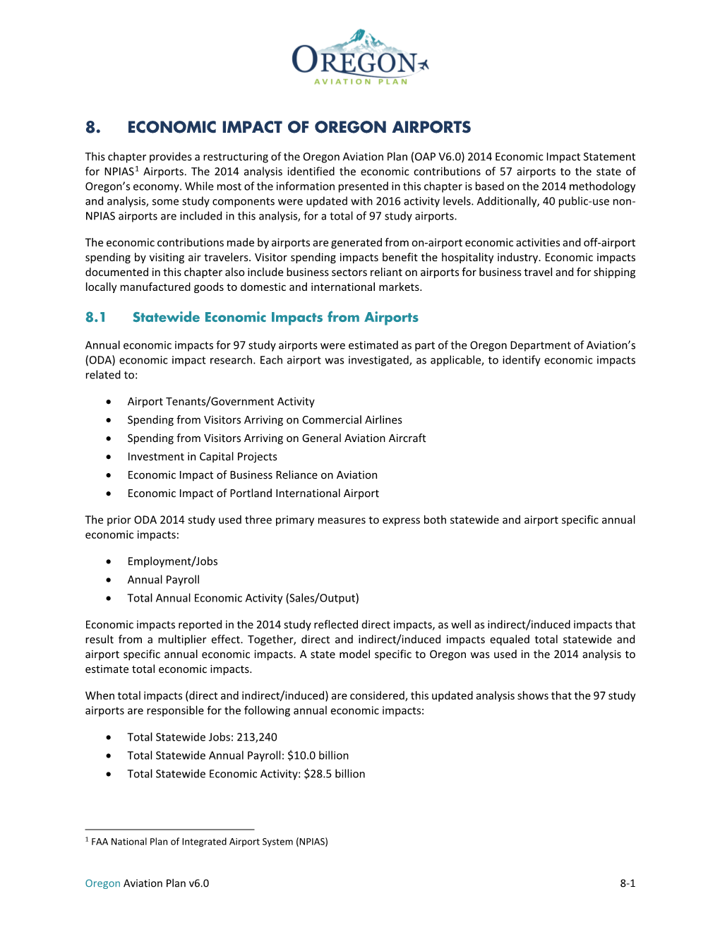 Oregon Aviation Plan / Economic Impact of Oregon Airports